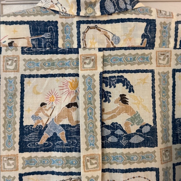 Reyn Spooner Hawaiian Aloha Shirt by Dietrich Varez Fisherman Reverse Print XL - Picture 8 of 12